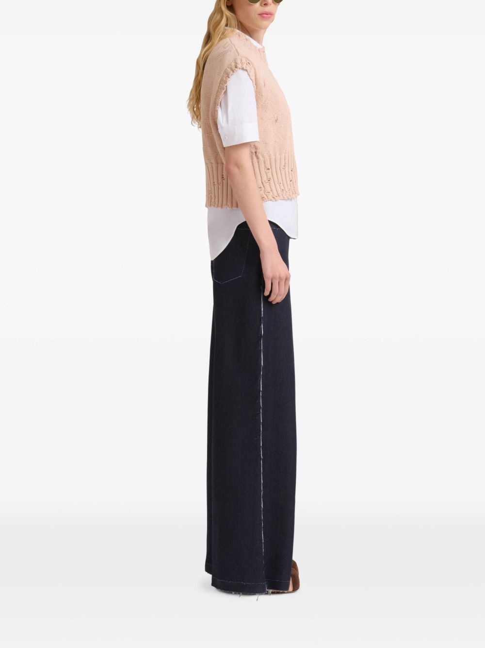 textured-knit cropped top - 2