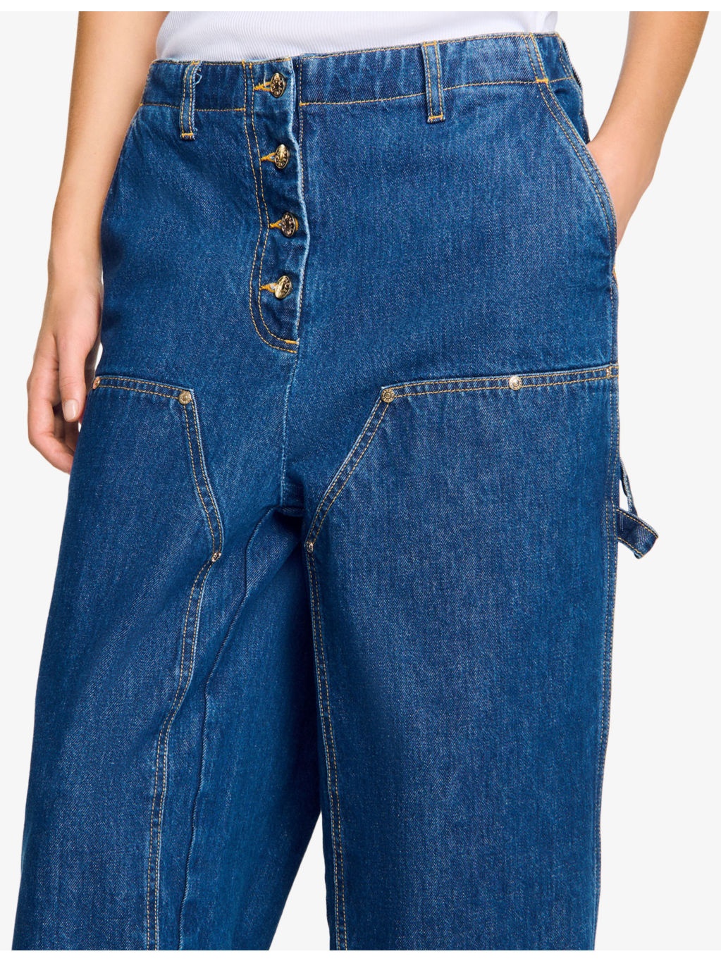 Slip-Pocket Loose-Fit High-Rise Denim Jeans - 5