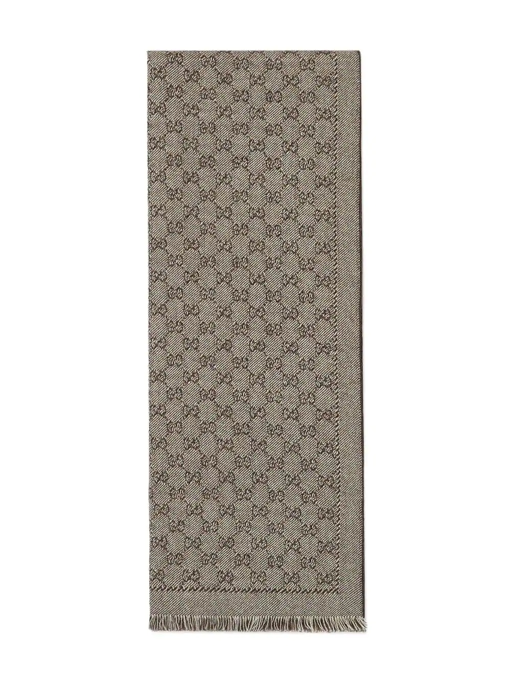 GG jacquard wool scarf - 2