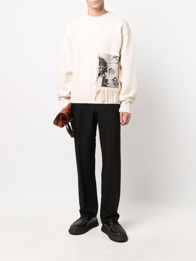 Jil Sander shell-print fringed jumper outlook