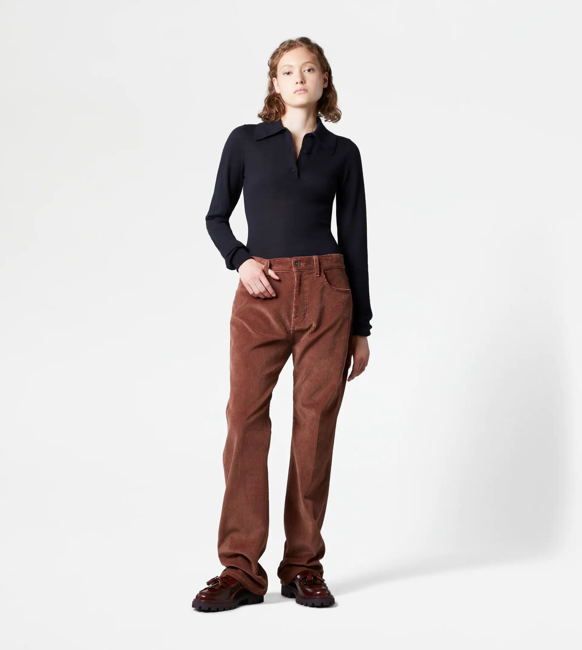 5-POCKET TROUSERS IN VELVET - PINK - 2