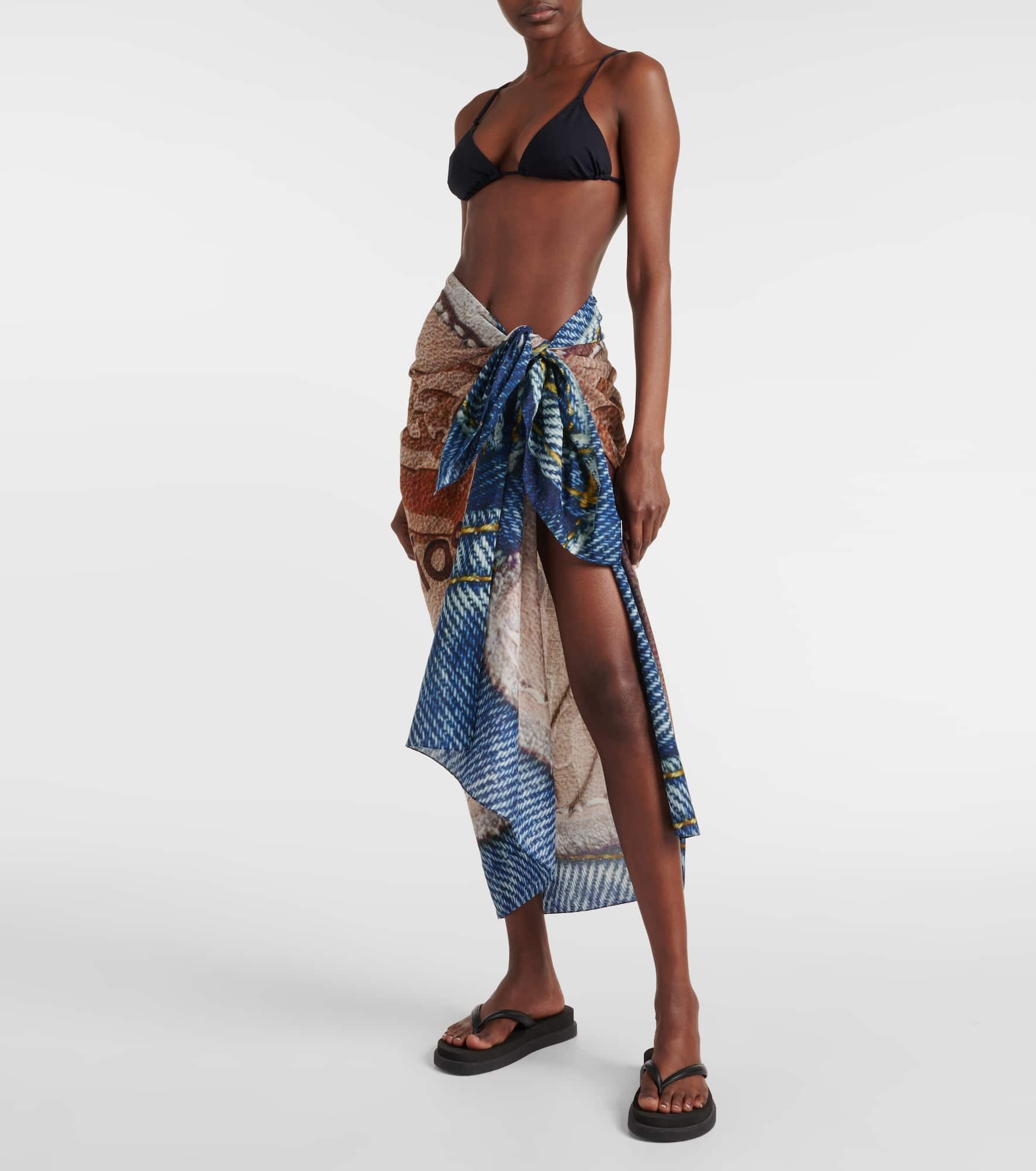 Printed cotton beach cover-up - 2