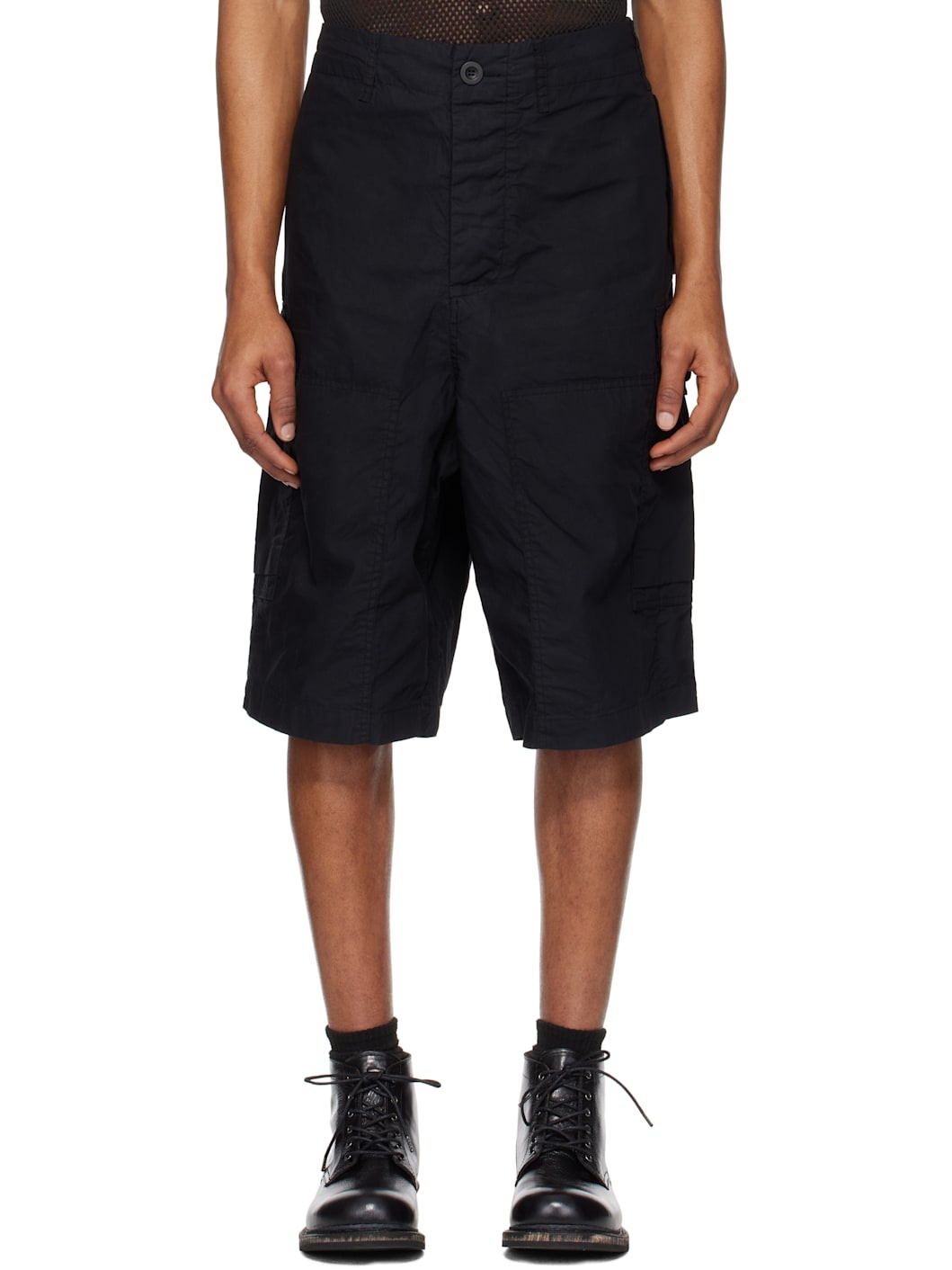 Black Mamo Cargo Shorts - 1