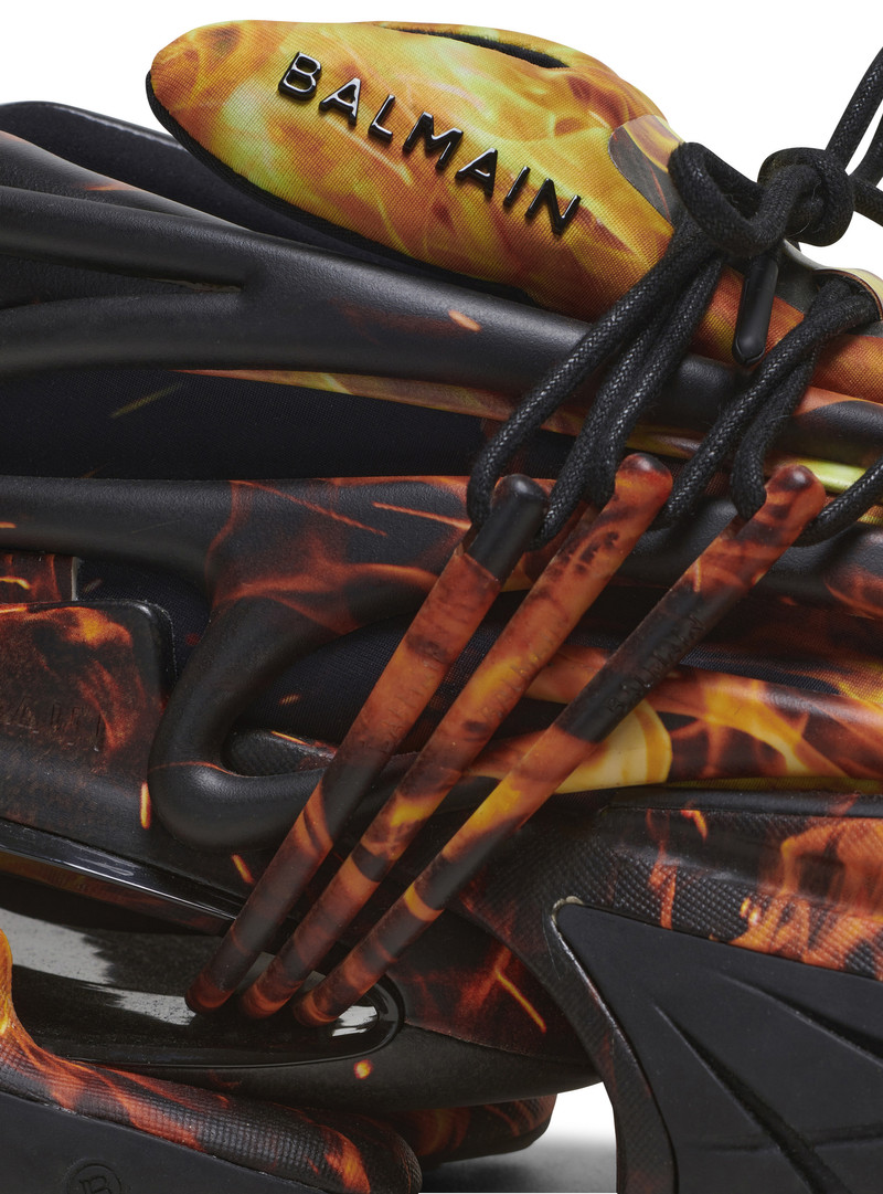 Unicorn trainers in Fire print neoprene and leather 7