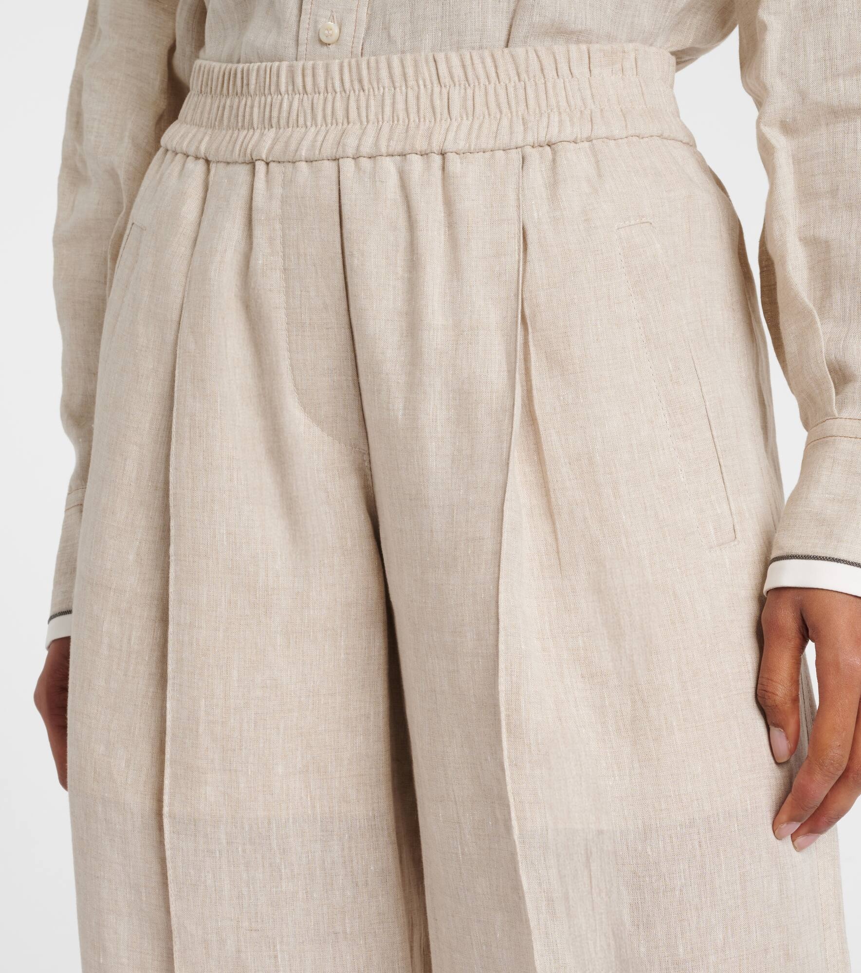 Linen wide-leg pants - 4