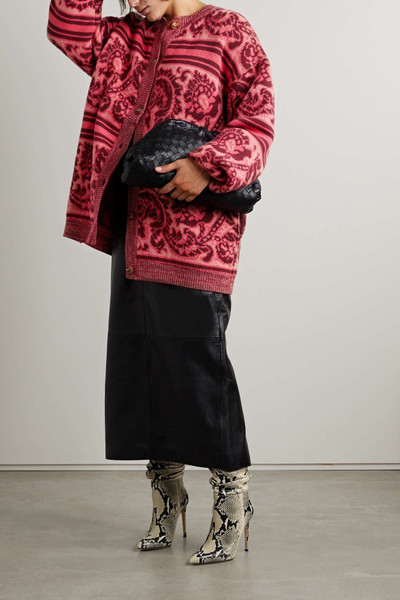 Etro Oversized wool-blend jacquard cardigan outlook