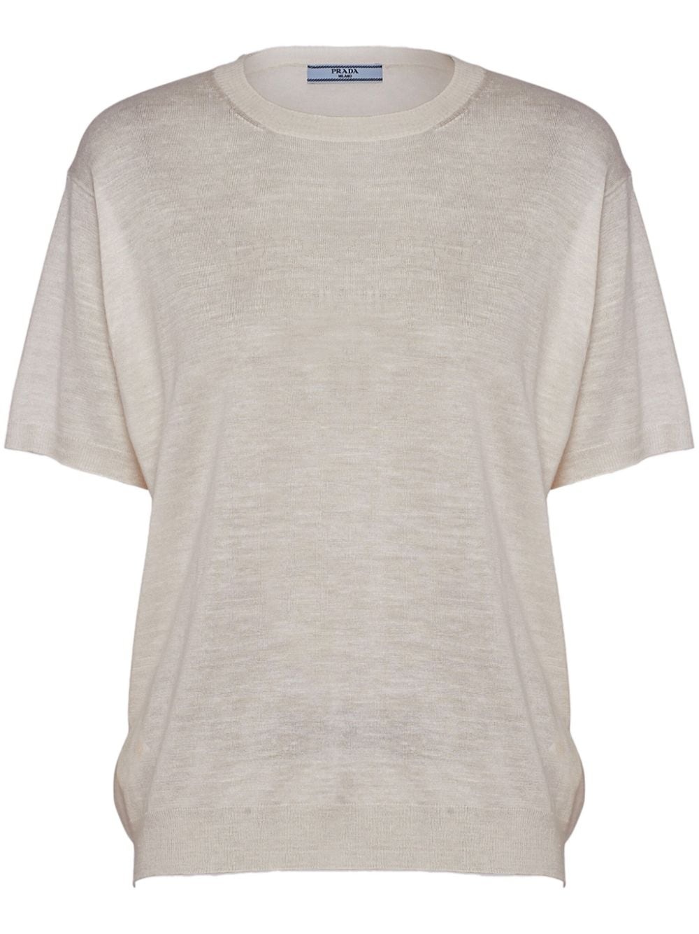 logo-jacquard silk jumper - 1
