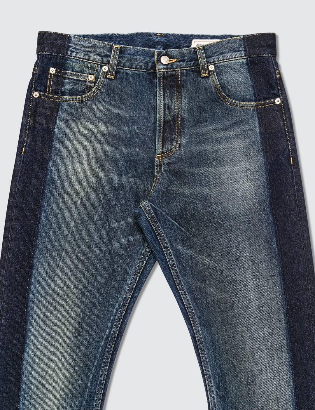 Side Tape Straight Leg Jeans - 5