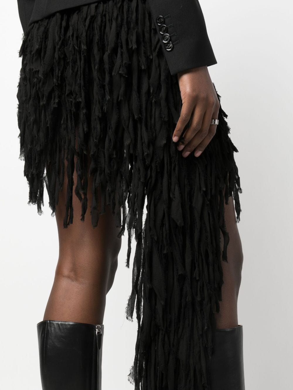 fringed asymmetric miniskirt - 5