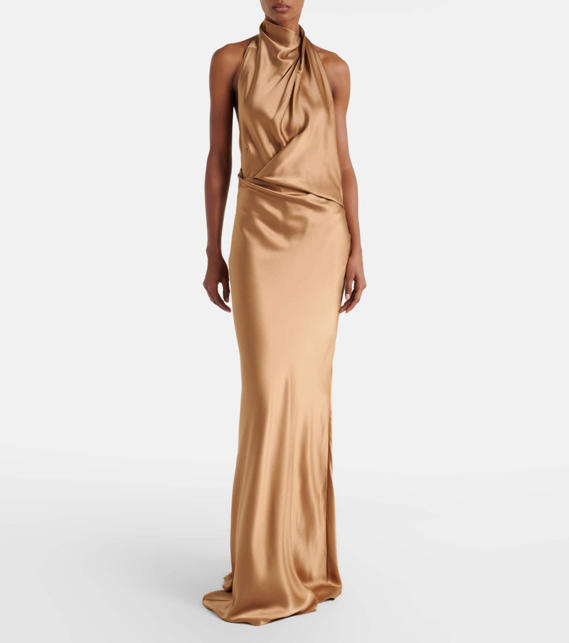THE SEI Halterneck silk satin gown outlook