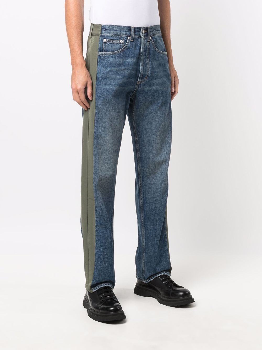 panelled straight-leg jeans - 3