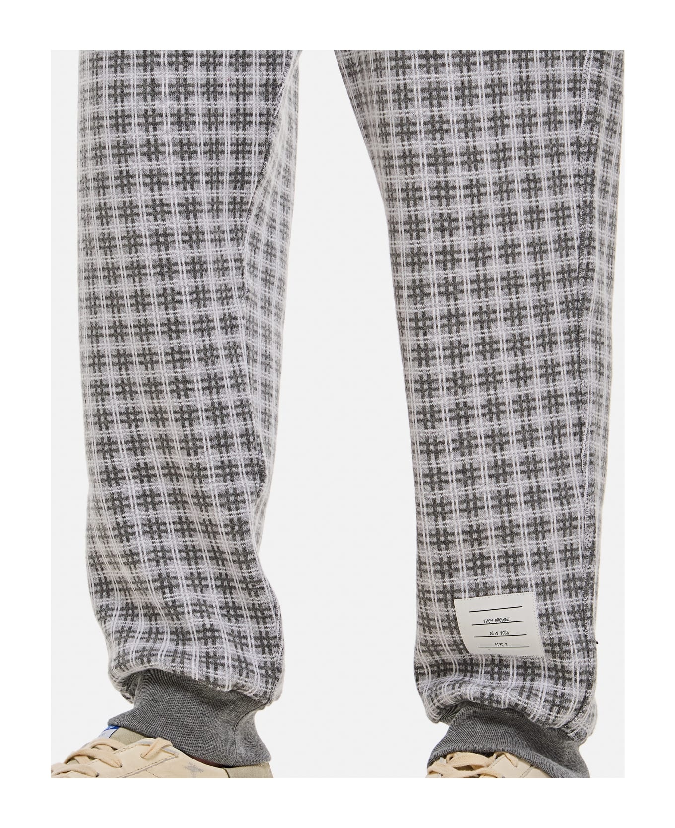 Check 4 Bar Cotton Sweatpants - 4