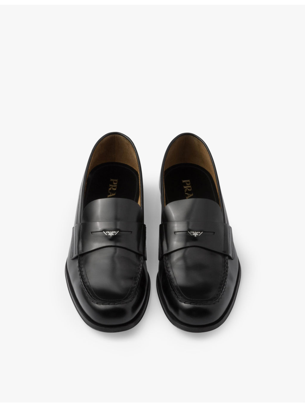 Logo-badge slip-on leather loafers - 3