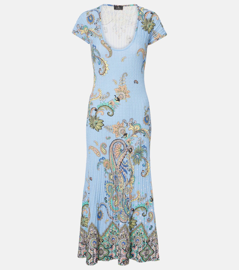 Printed cotton-blend midi dress - 1
