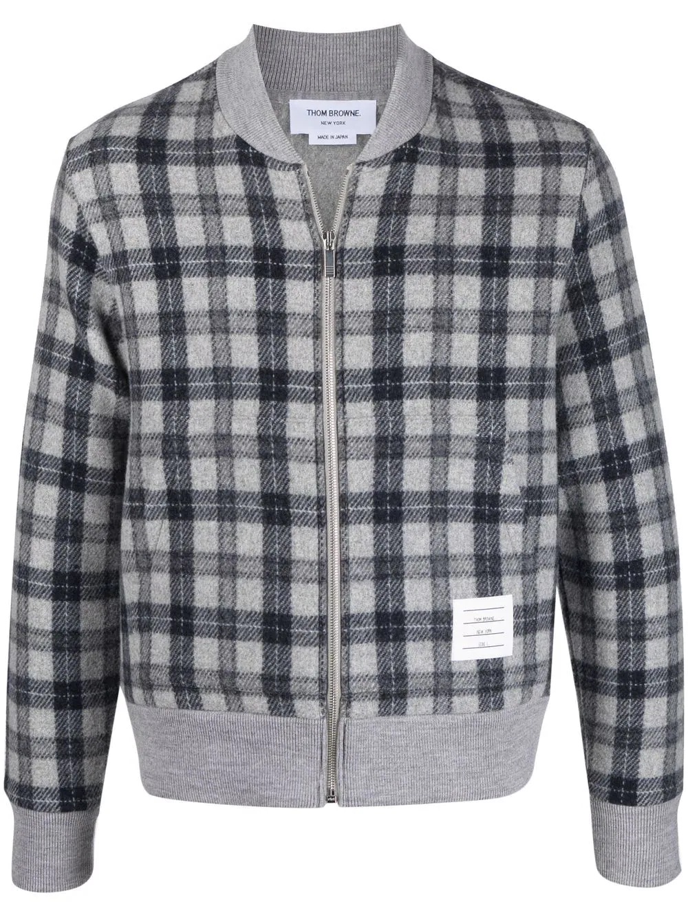 checked wool bomber jacket - 1