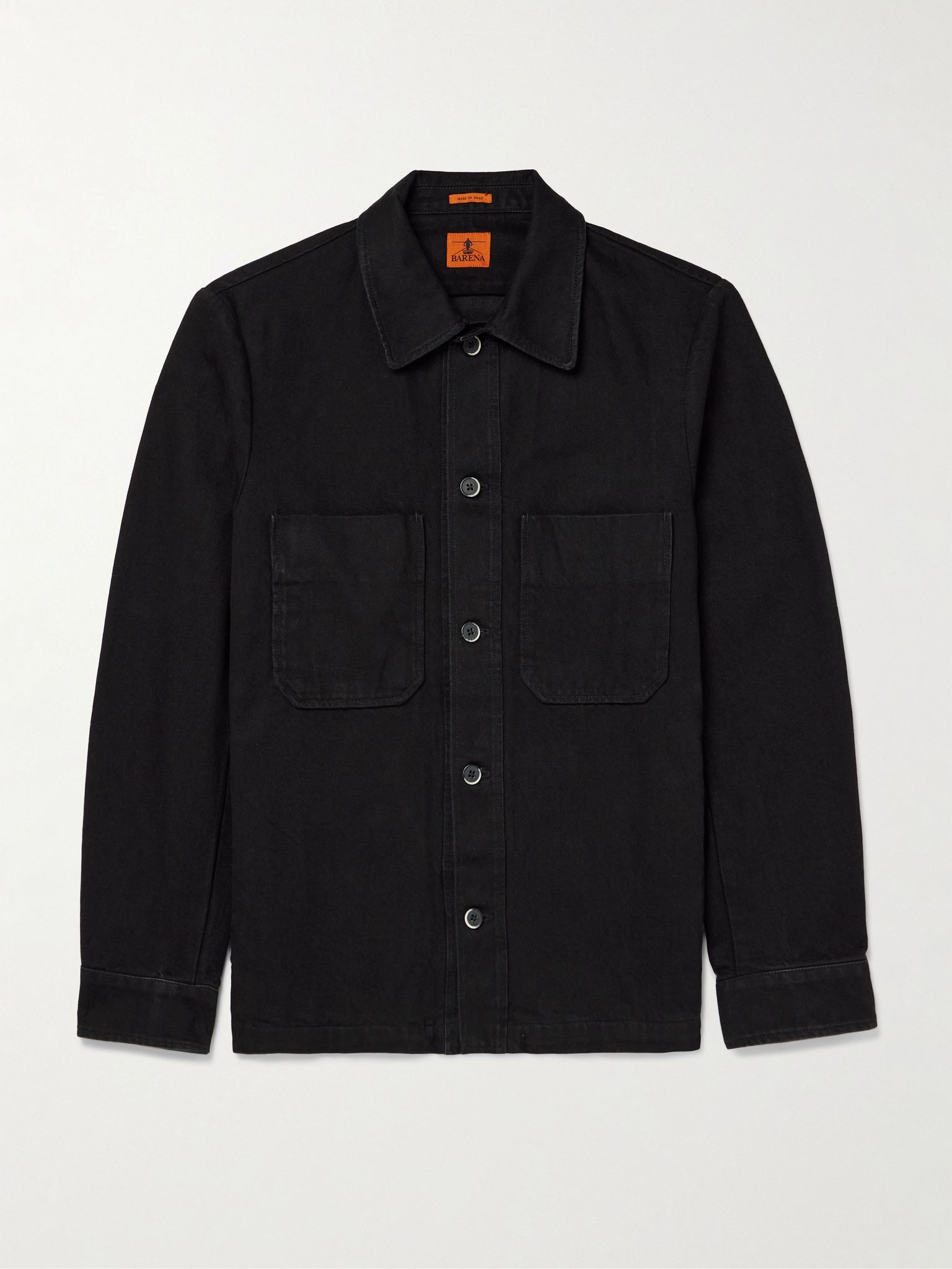 Capitan Washed Denim Overshirt Black - 1