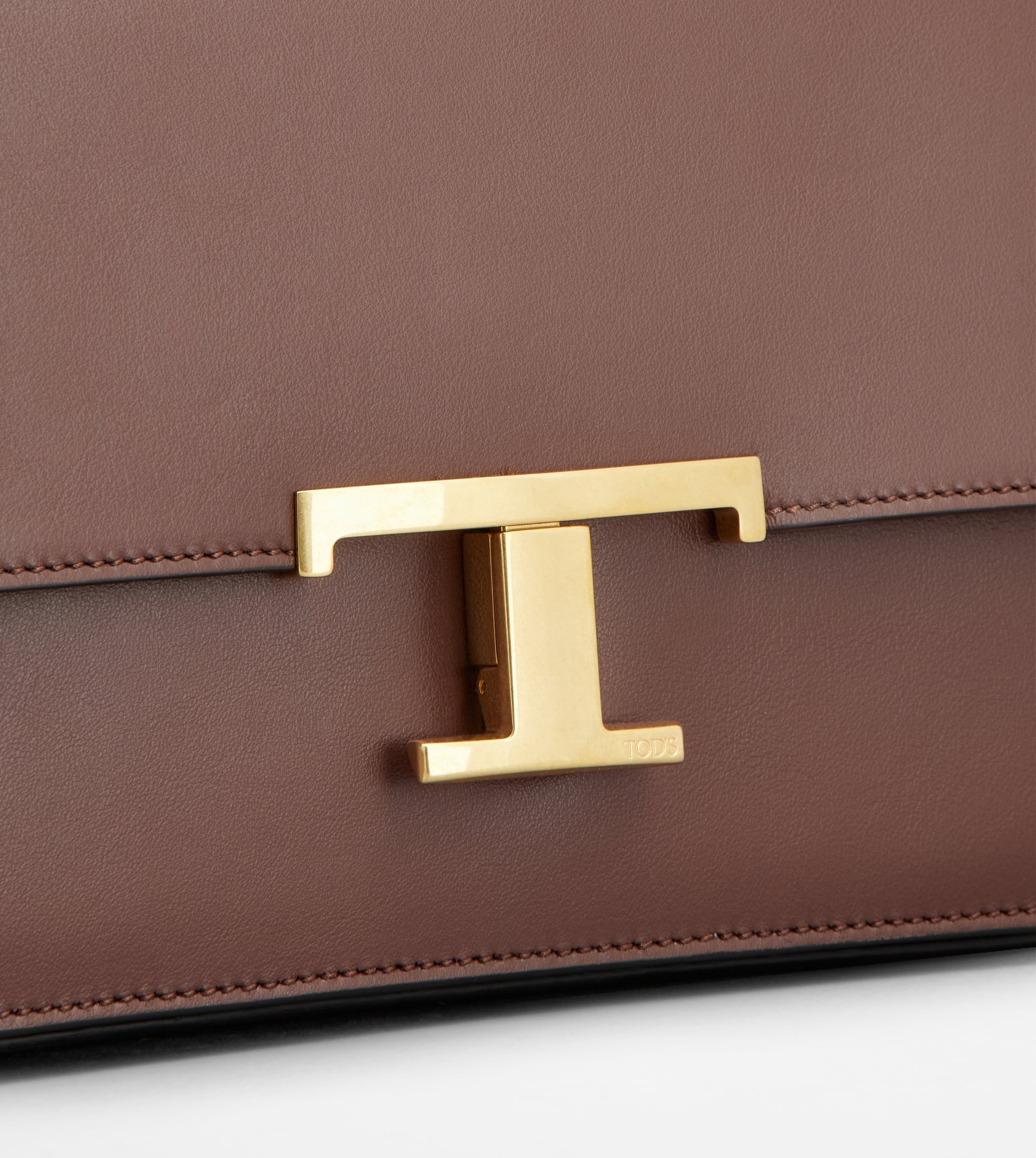 T TIMELESS CROSSBODY BAG IN LEATHER MINI - BROWN - 5