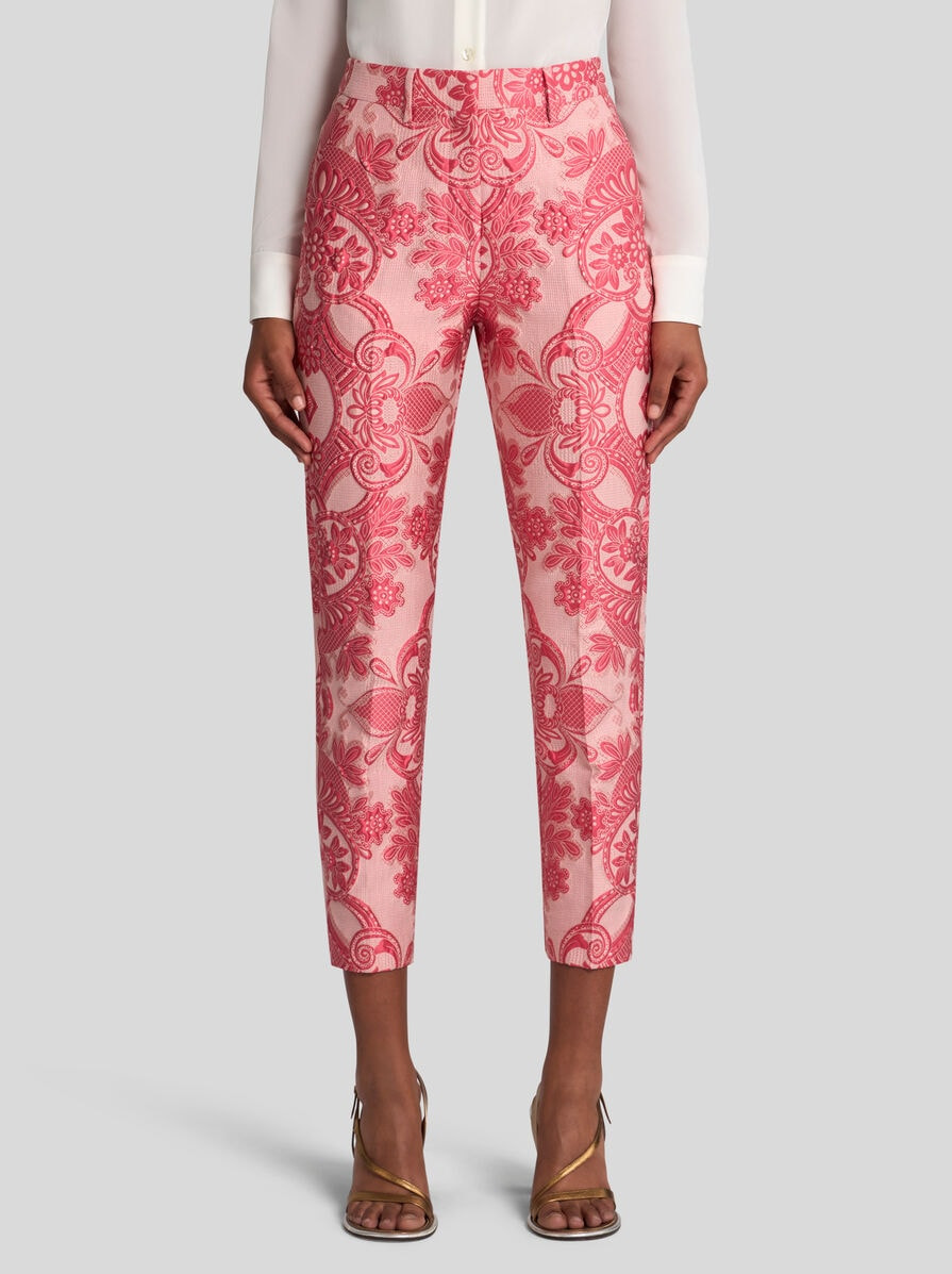JACQUARD LACE CIGARETTE TROUSERS - 2