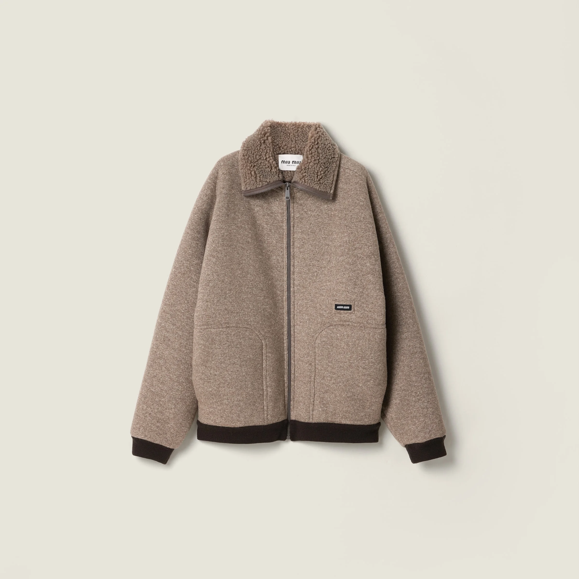 Cotton fleece zipper blouson jacket - 1