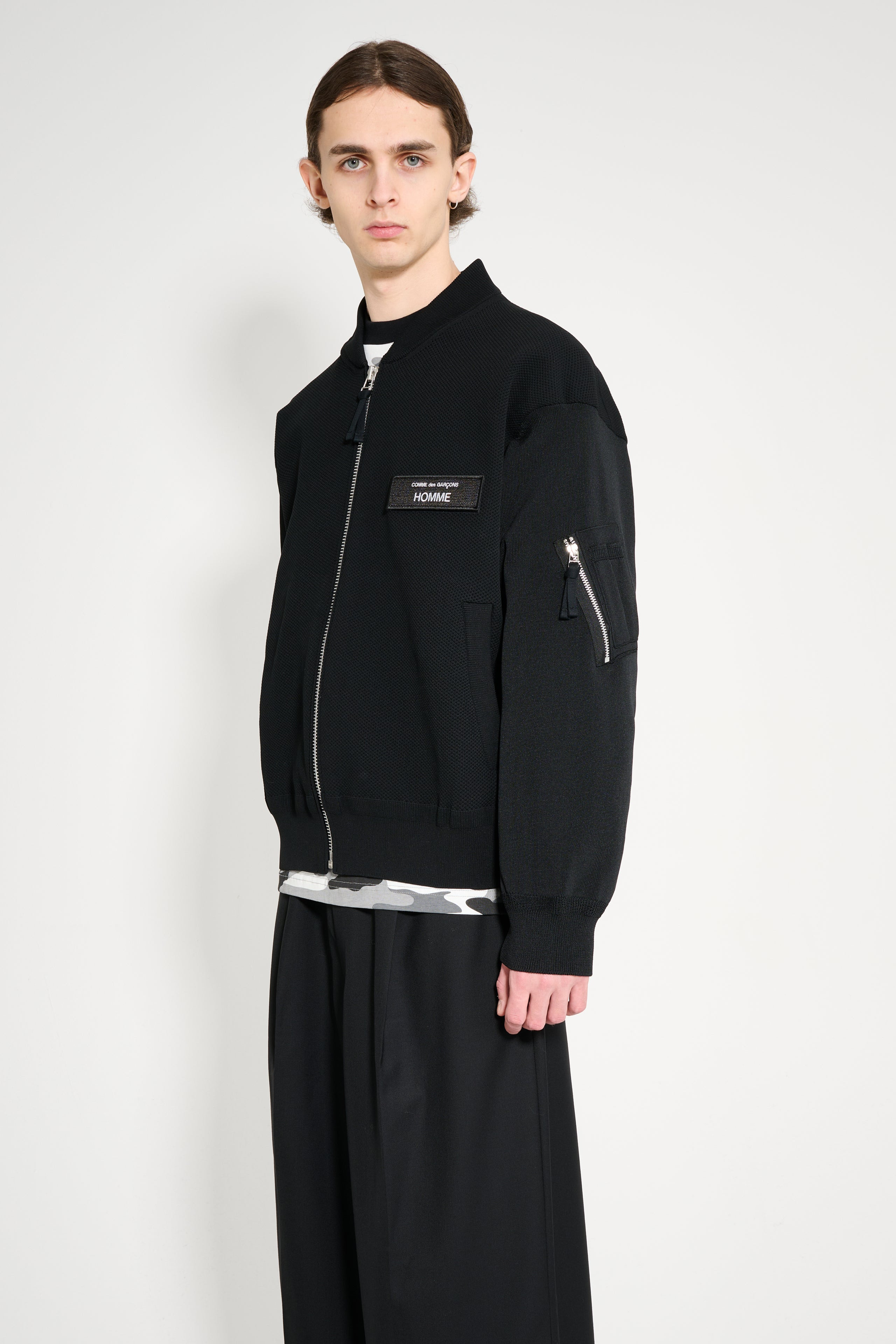 COMME DES GARÇONS HOMME POLYESTER BOMBER JACKET BLACK - 2