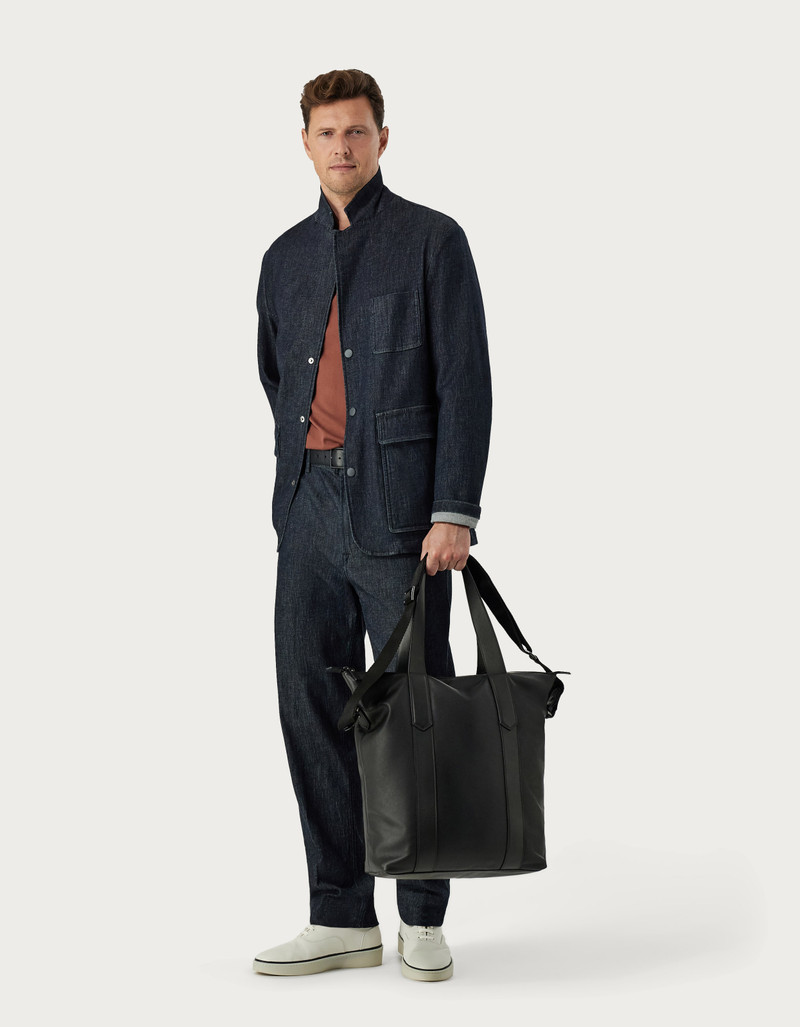 BLACK CALFSKIN TOTE BAG 5