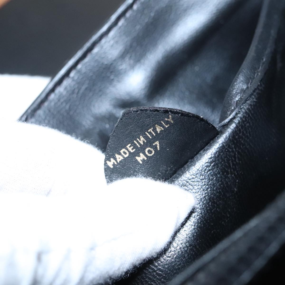 CELINE Hand Bag Leather Black Gold - 12