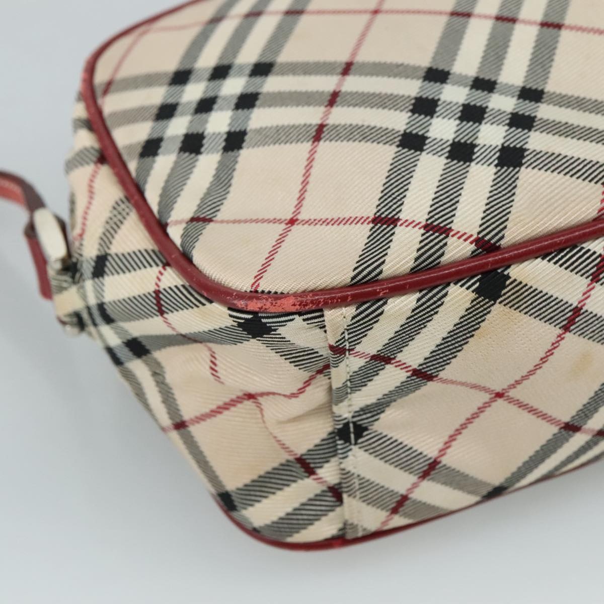 Burberry Nova Check Blue Label Shoulder Bag Nylon Beige Silver - 13