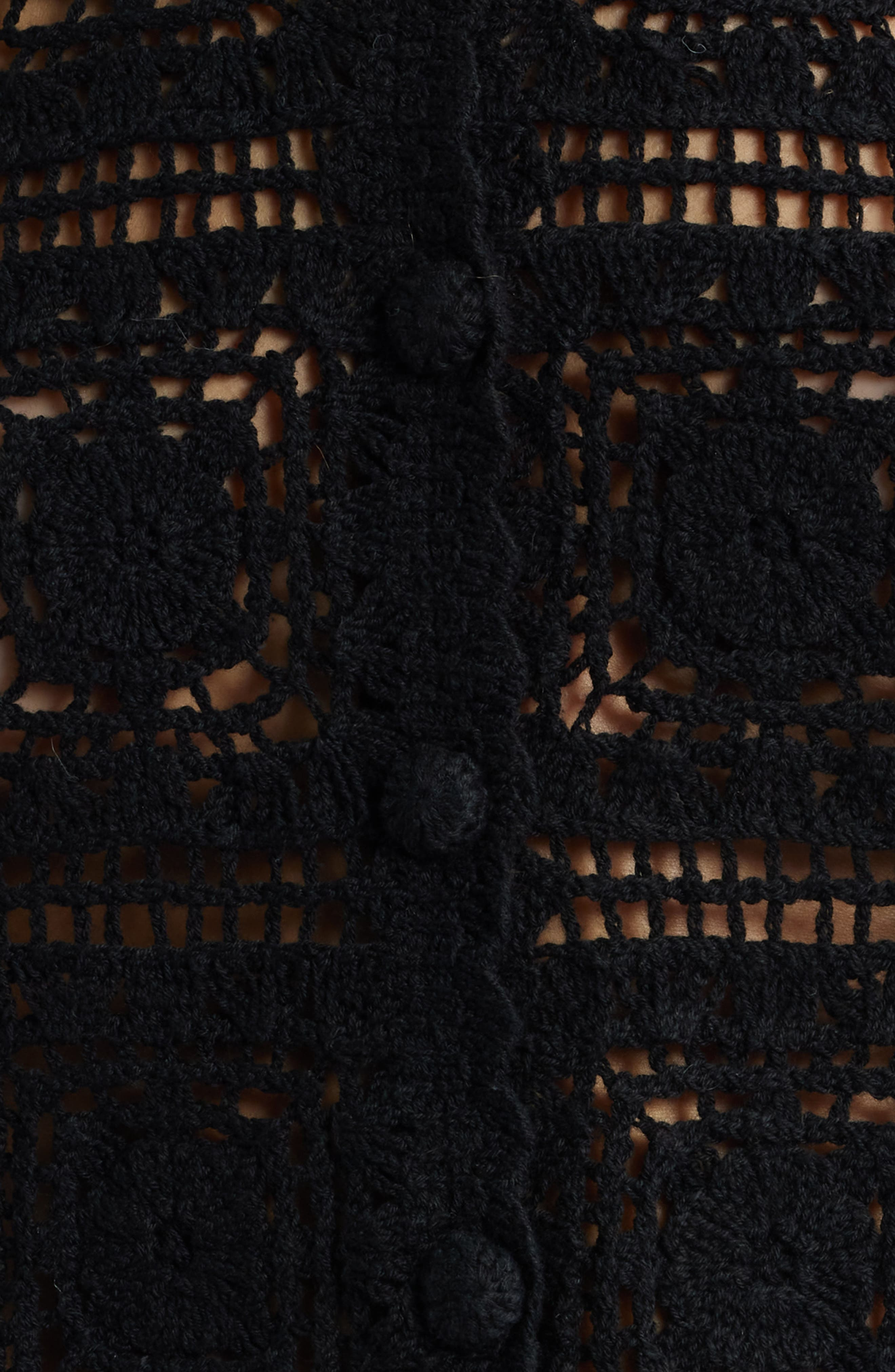 FRAME Cotton Crochet Cardigan in Black at Nordstrom - 6