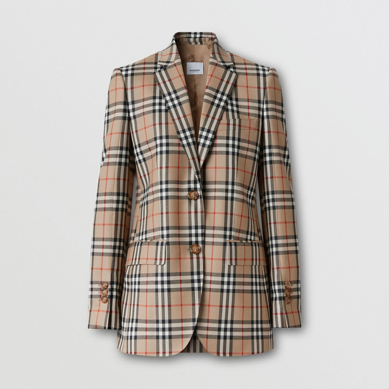 Vintage Check Wool Tailored Jacket 1