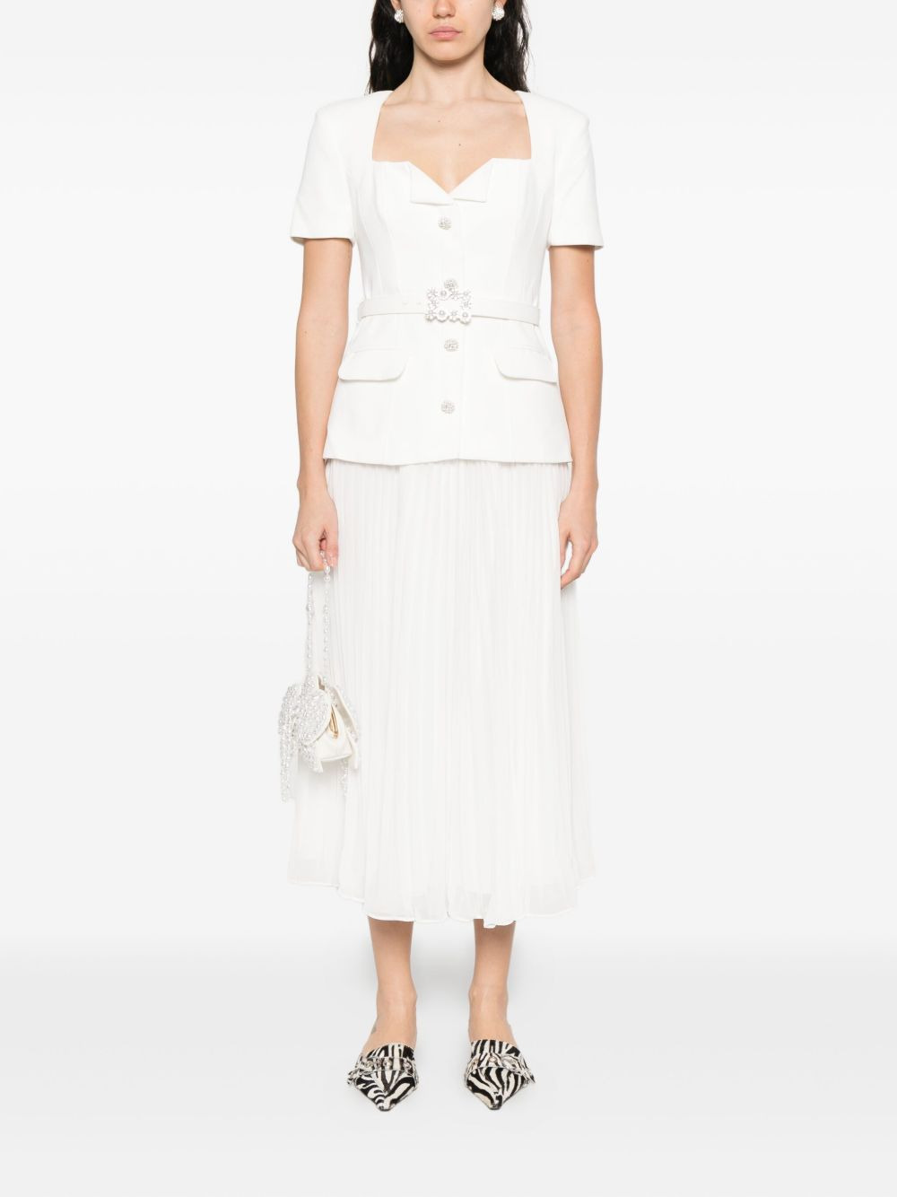 v-neck midi dress - 2
