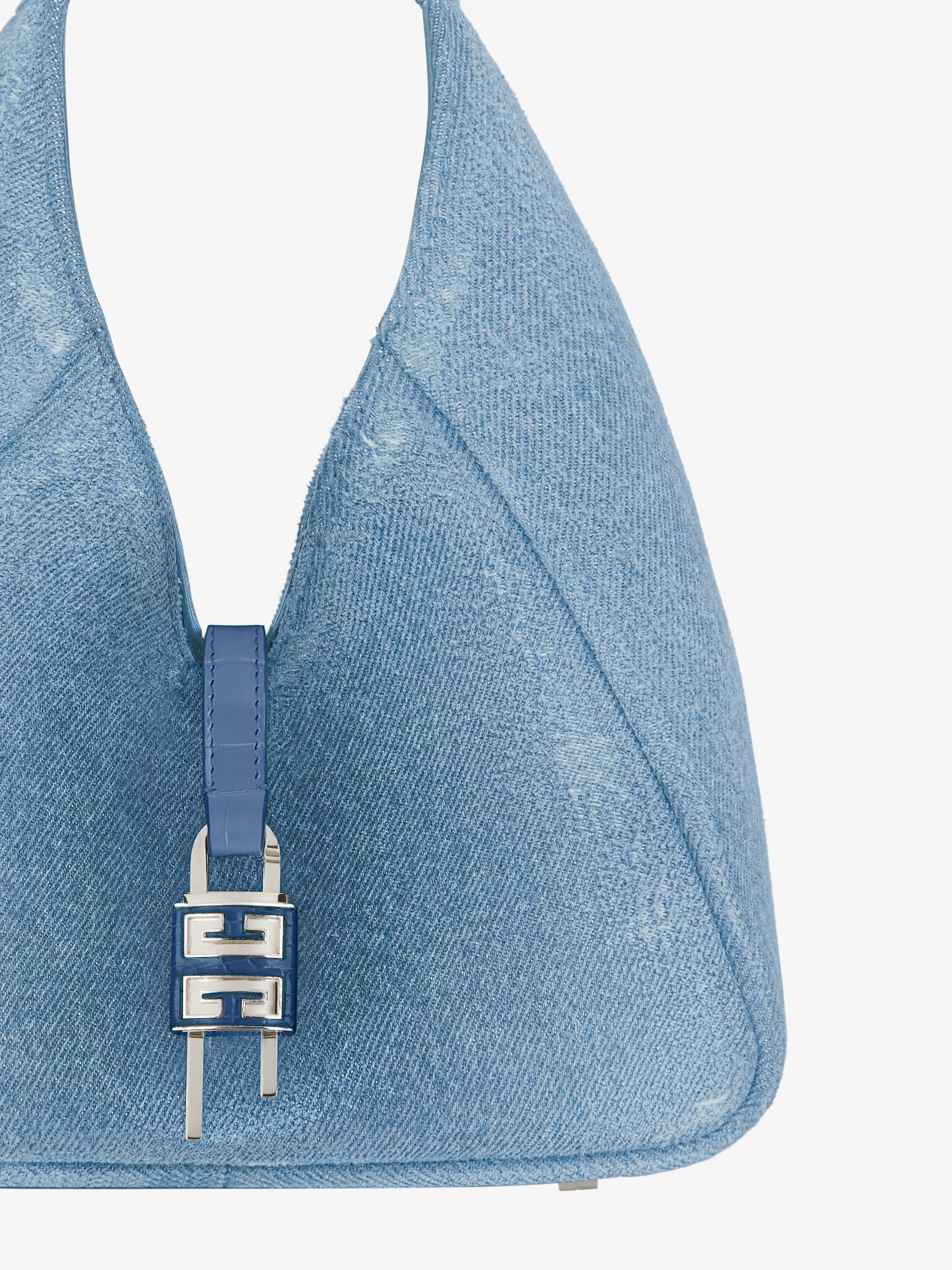 MEDIUM G-HOBO BAG IN WASHED DENIM - 6