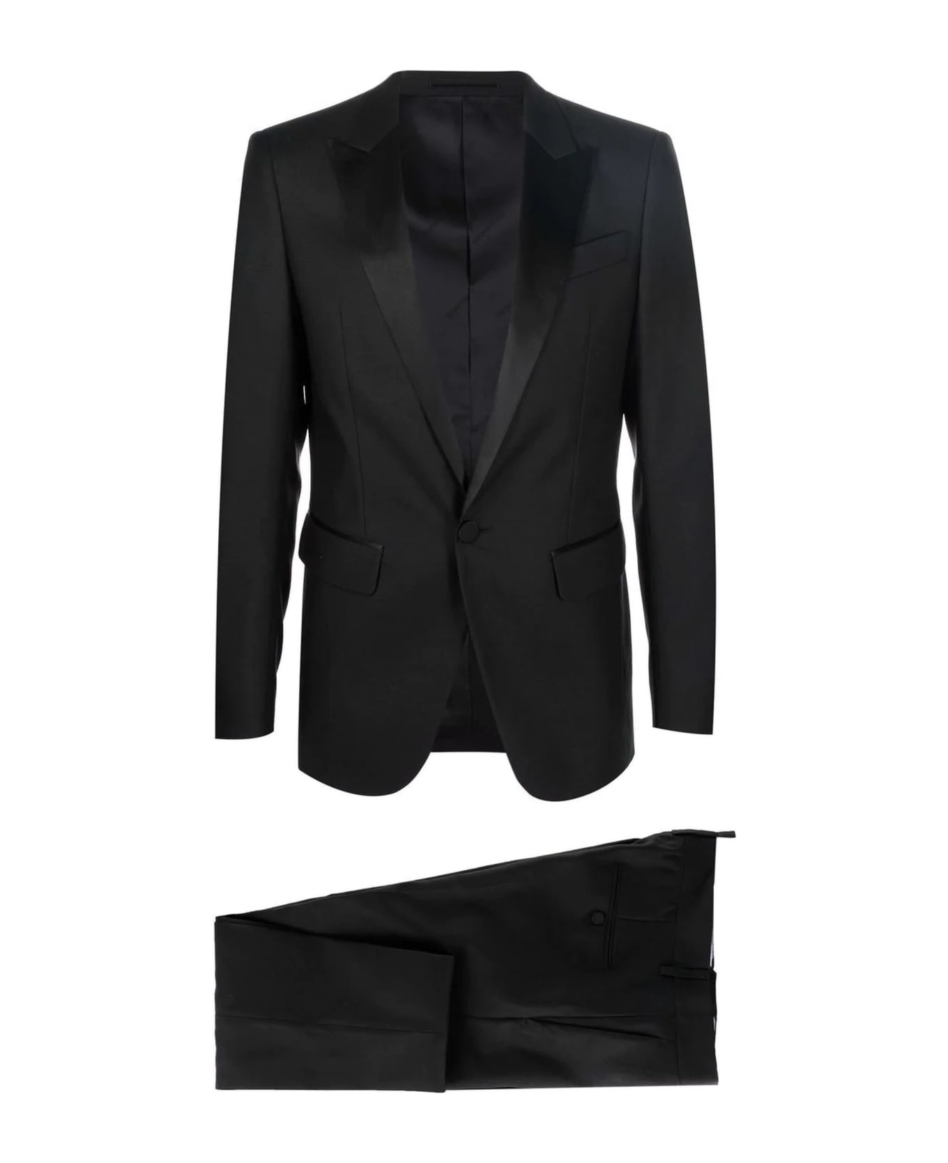 Black Berlin Wool And Silk Suit - 1