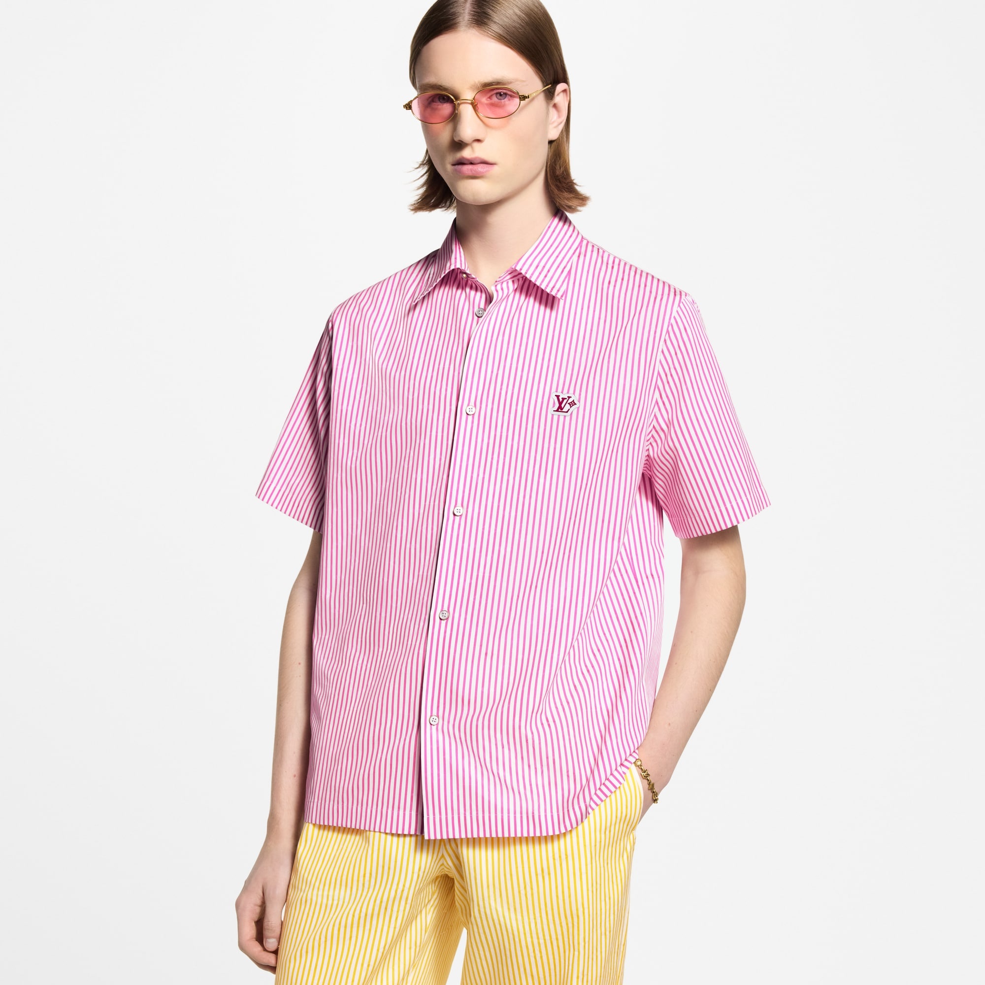 Monogram Striped Short-Sleeved Shirt - 2