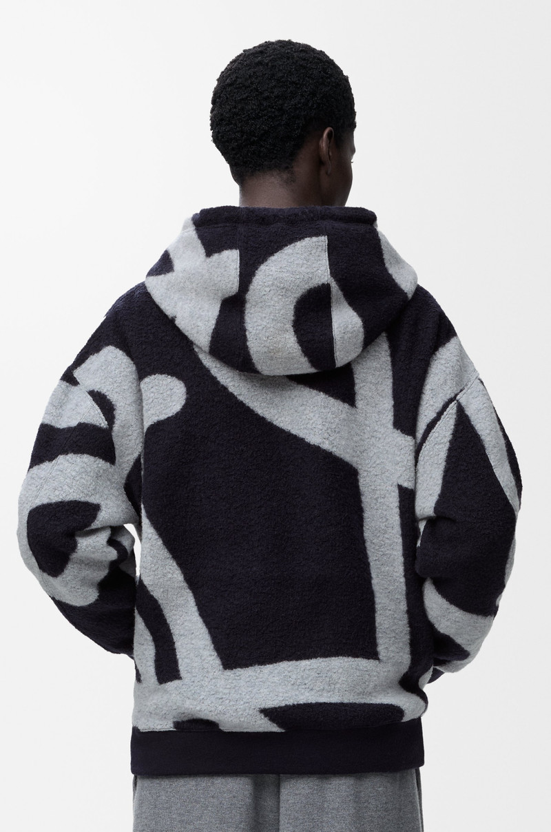 Zip-up hoodie in wool and cotton 4