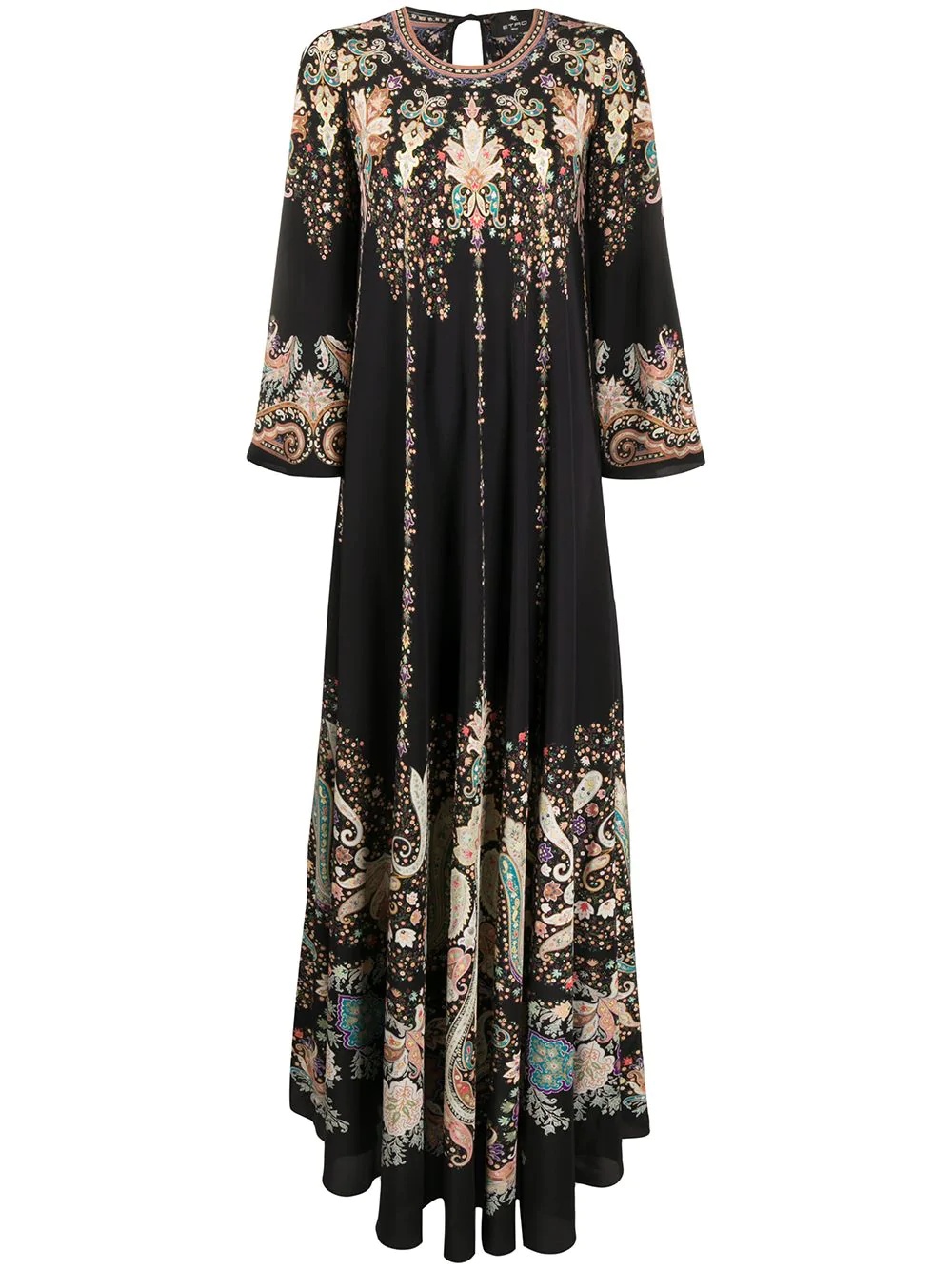 paisley print silk maxi dress - 1