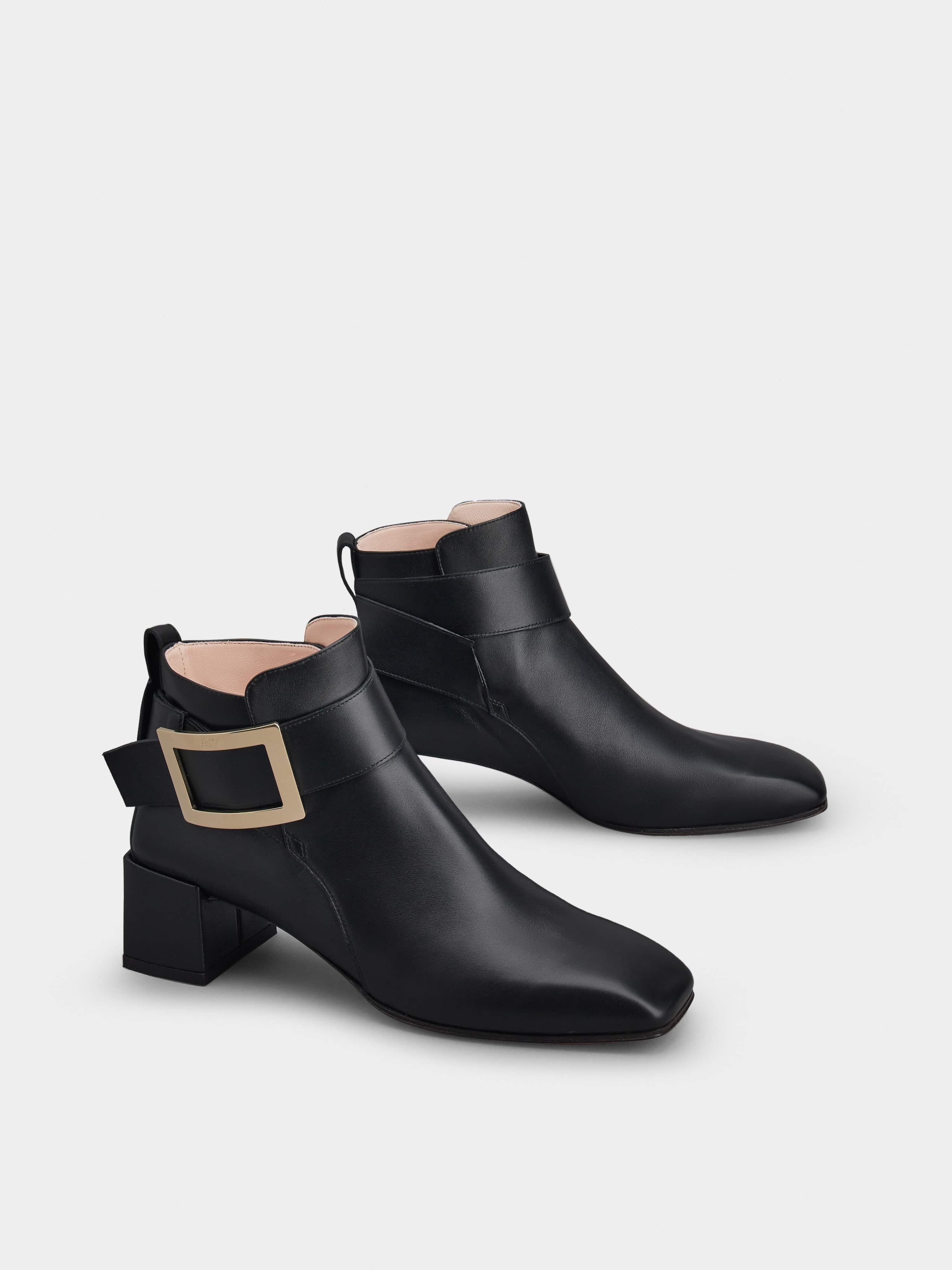 So Vivier Metal Buckle Ankle Boots in Leather - 2