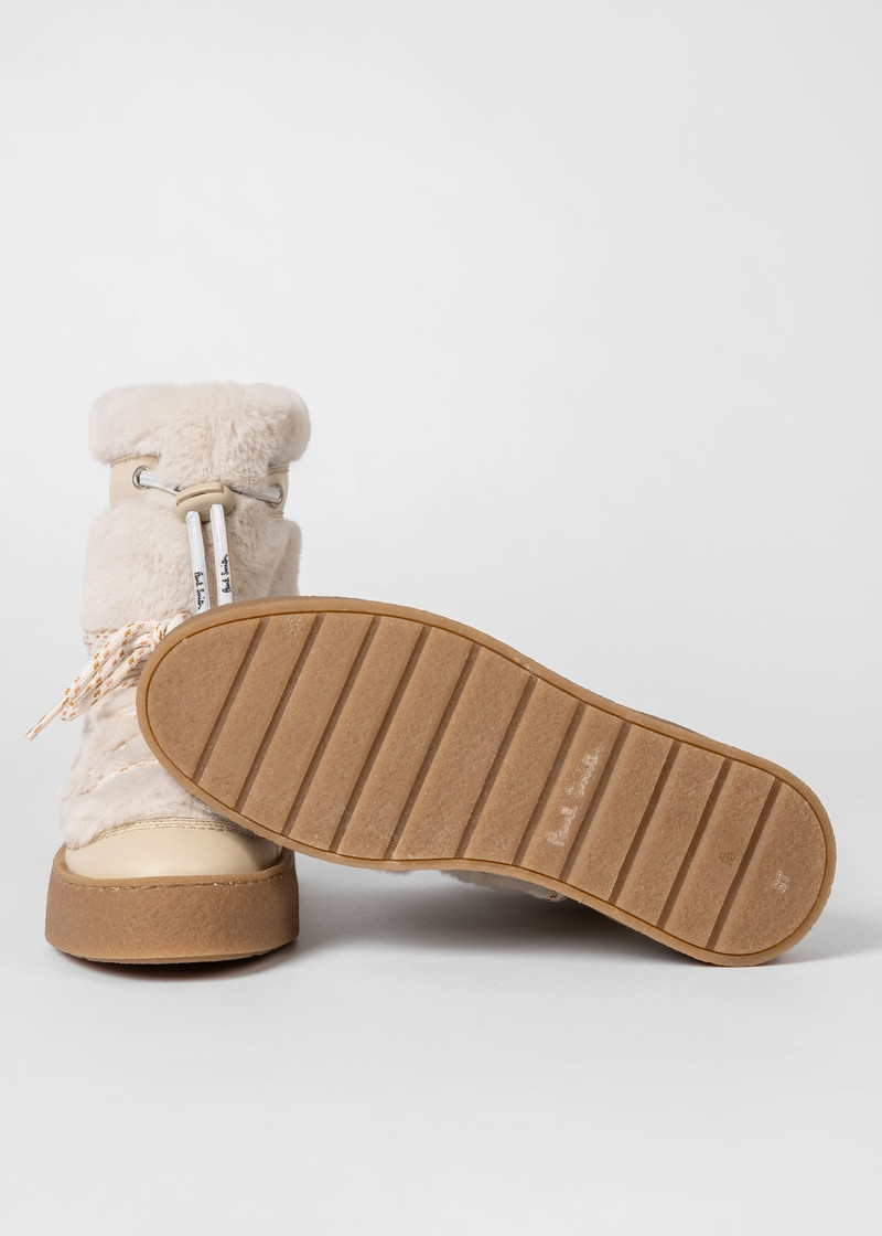 Paul Smith Cream Leather 'Hallie' Snow Boots outlook