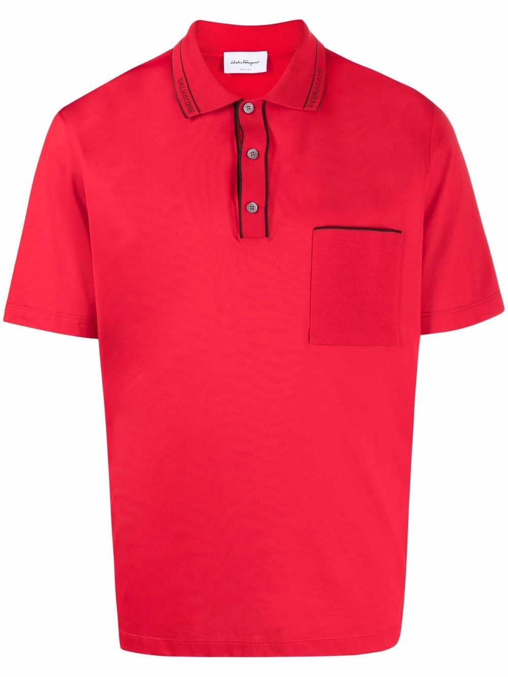 contrast-trim logo polo shirt - 1