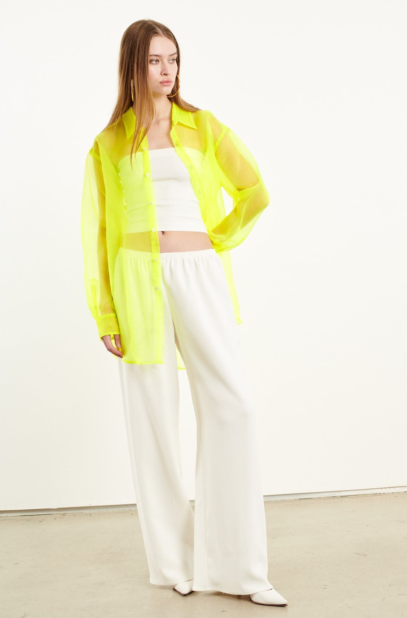 NEON SILK ORGANZA OVERSIZED SHIRT - 6