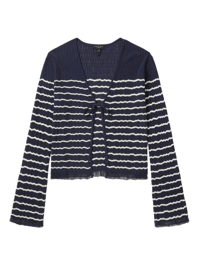 tie-front striped cardigan 1