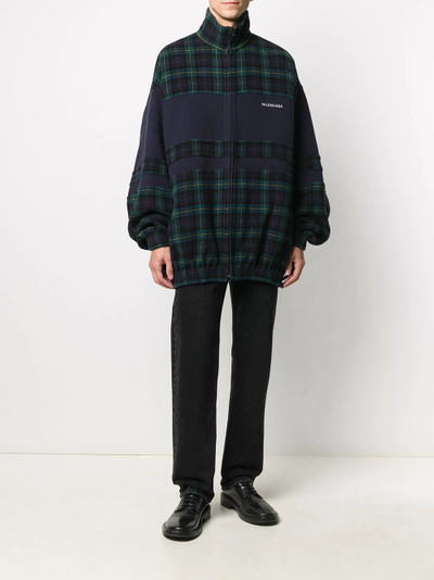 BALENCIAGA zip-front check fleece outlook