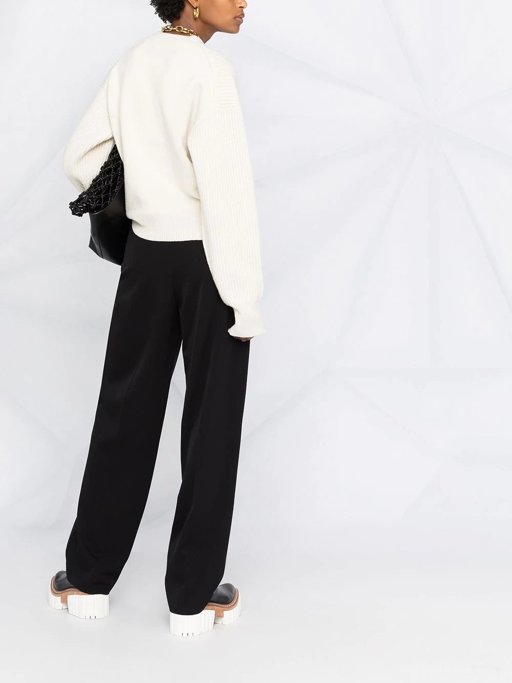 high-waisted straight-leg trousers - 6