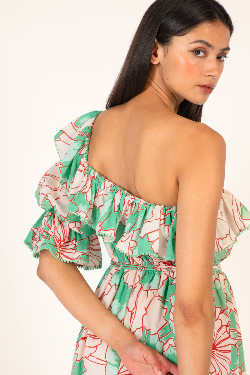Mini Dress Jenny - Green Petal 6