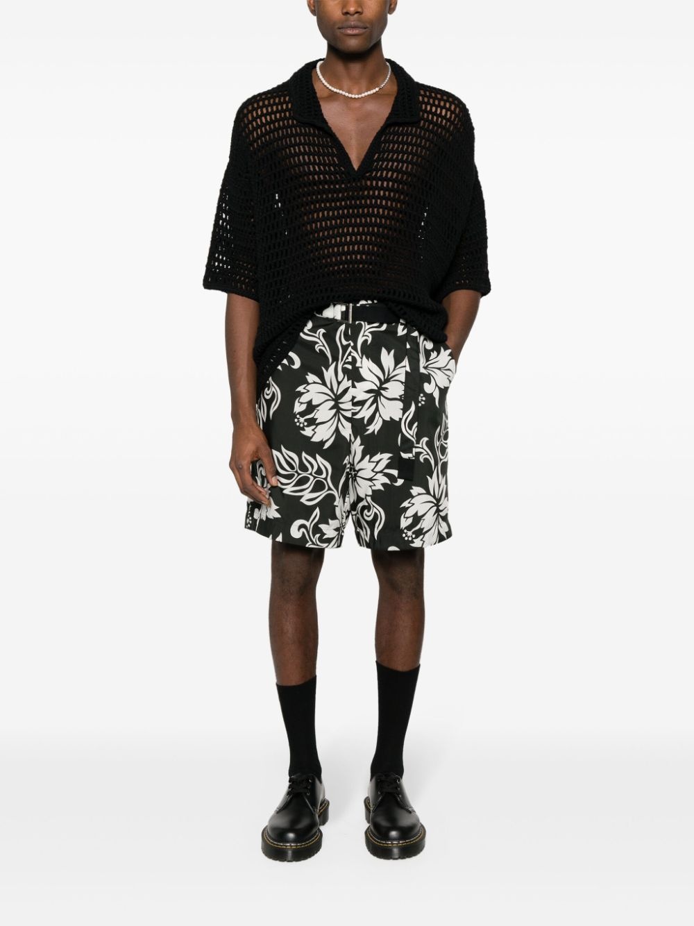 floral-print poplin shorts - 2