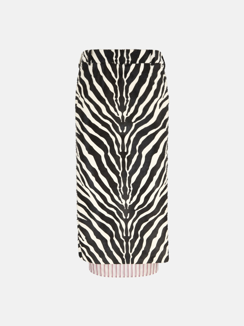 BLACK AND WHITE MIDI SKIRT 1