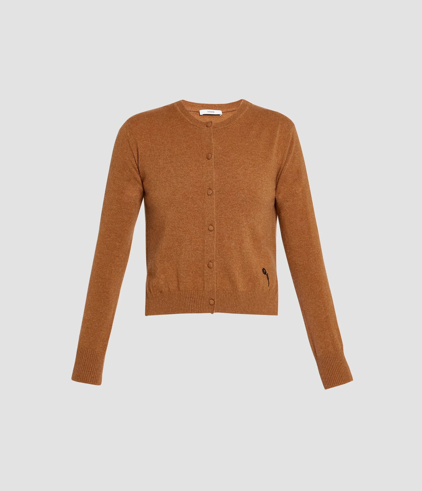 CASHMERE CREW NECK CARDIGAN - 1