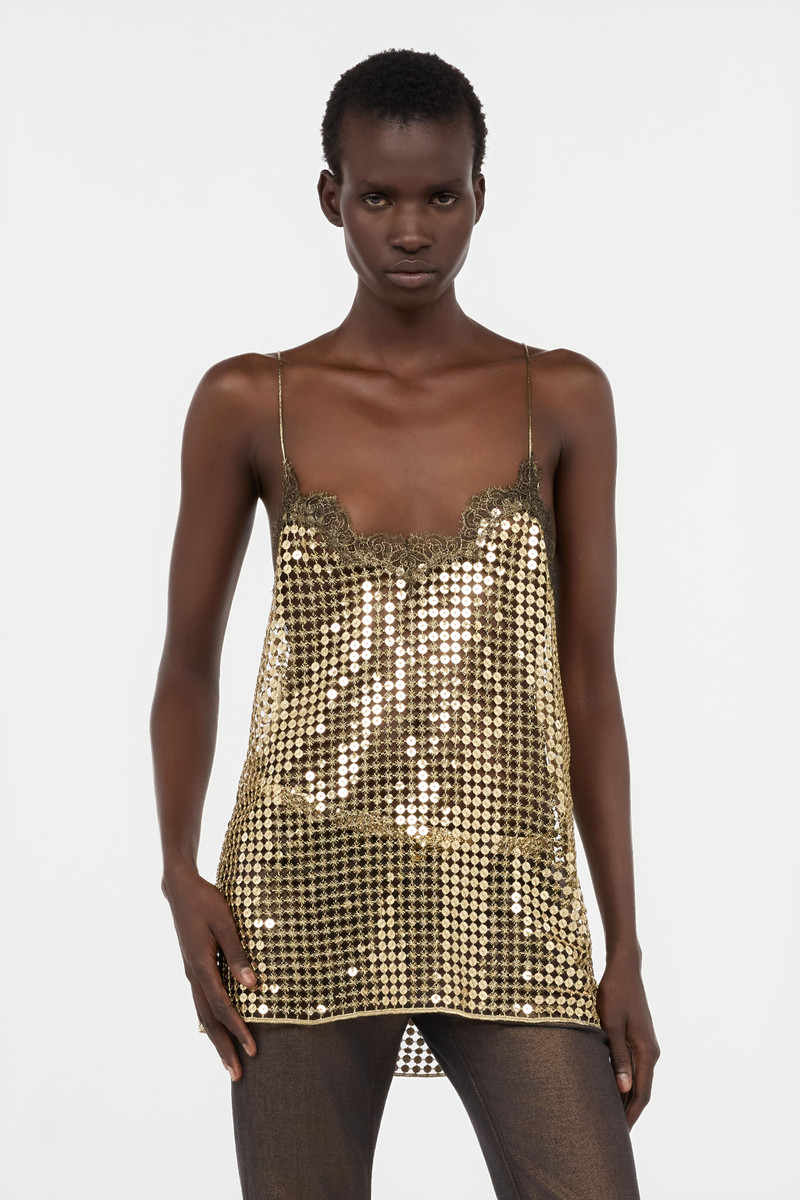 Golden Top with Lace and Sequins 3
