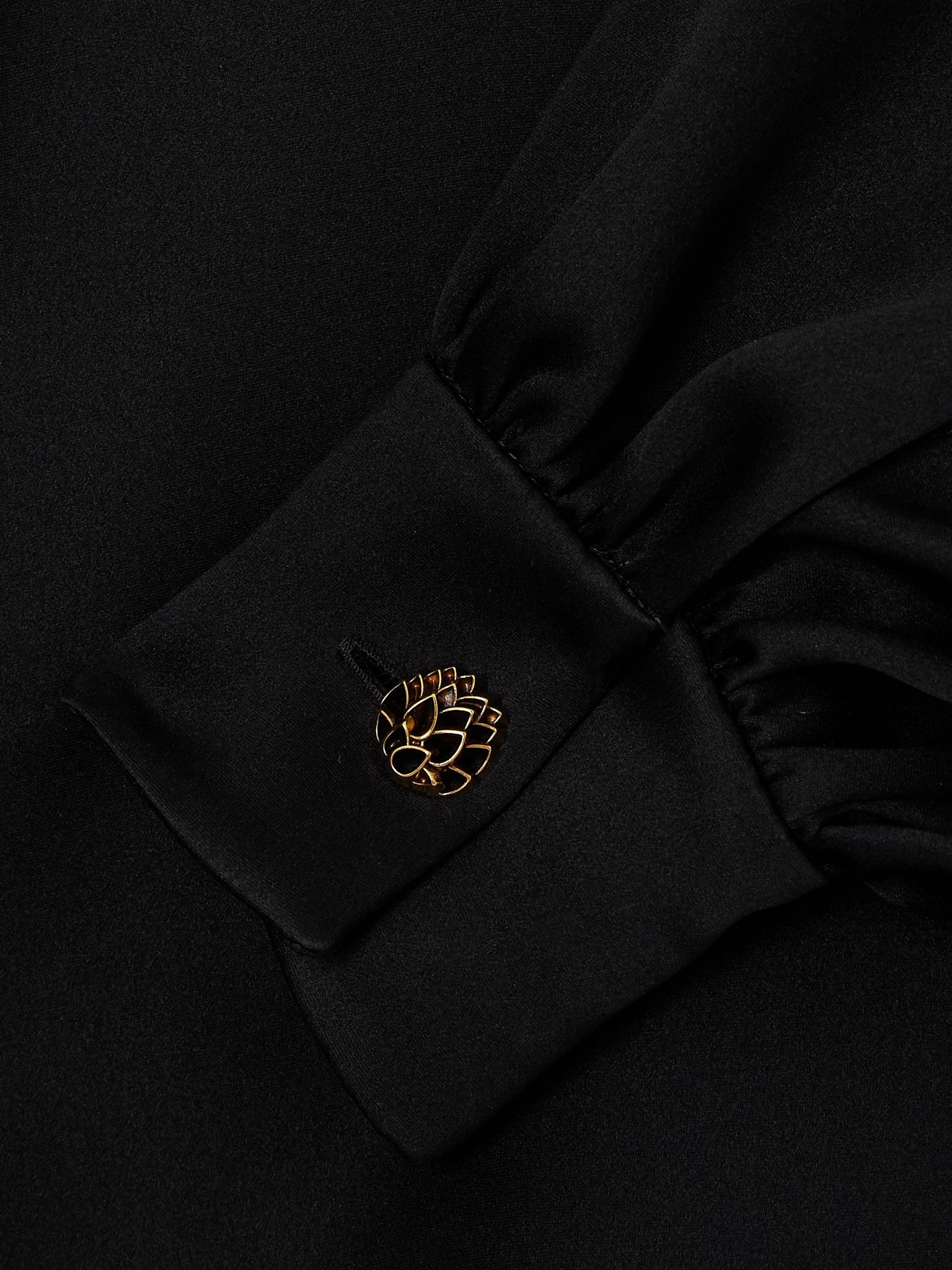 Carys embellished silk-satin blouse Black - 5