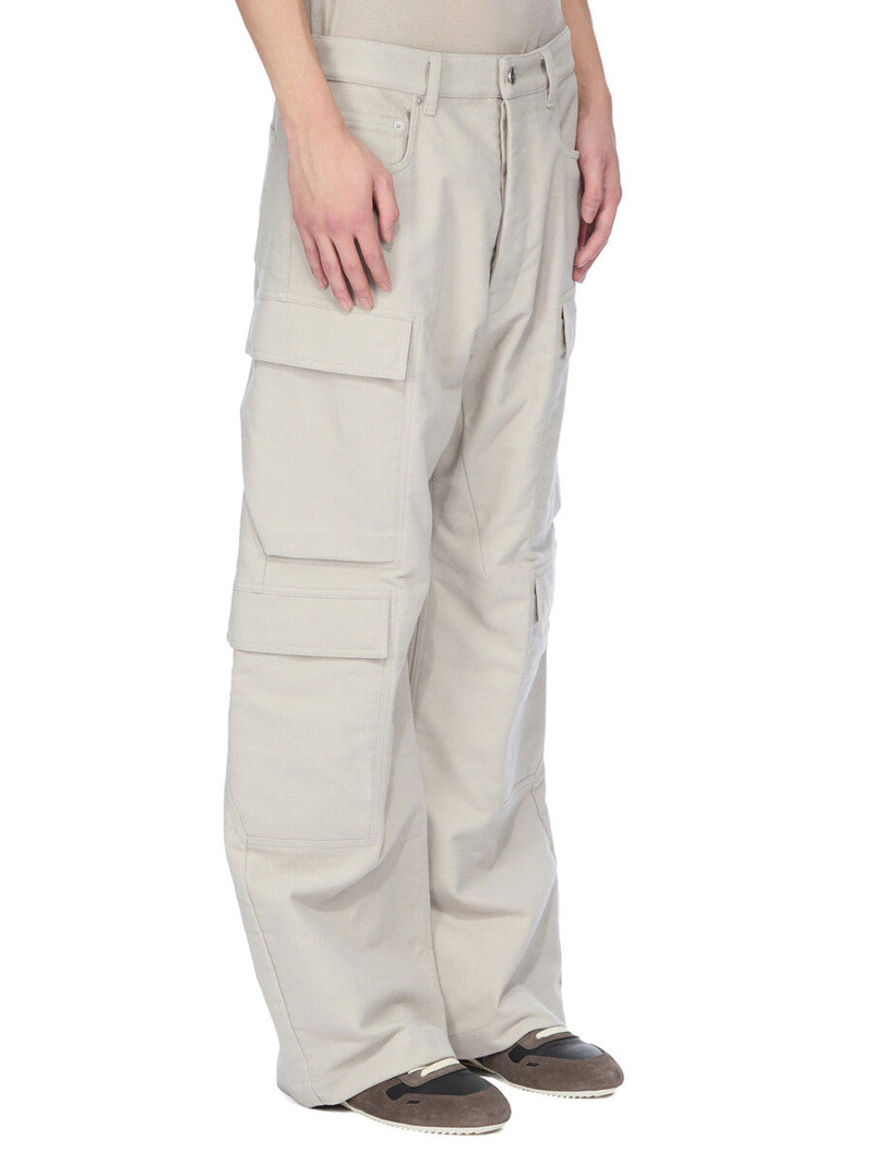 Wide-Leg Cotton-Twill Cargo Trousers Light gray 2