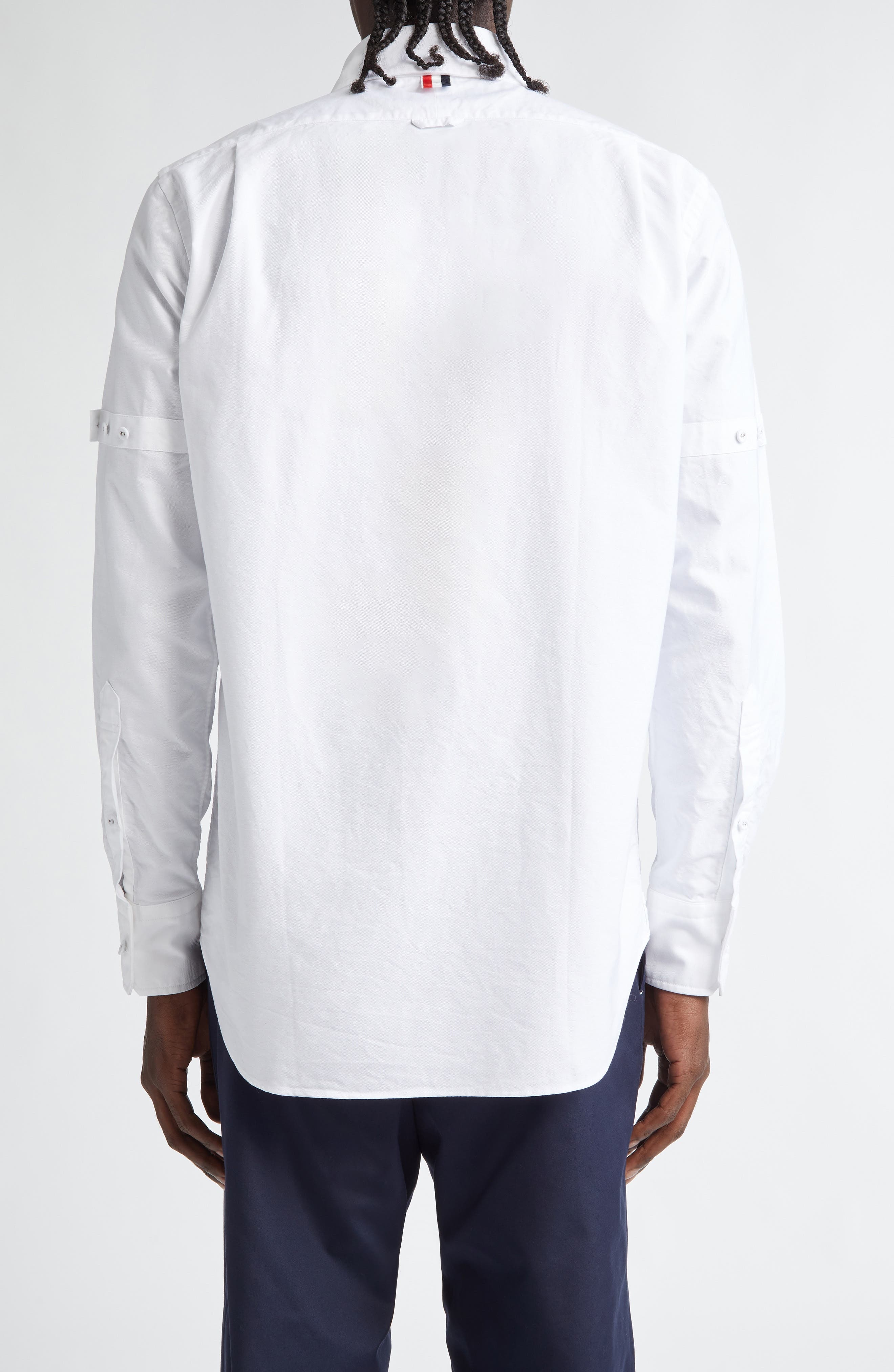 Thom Browne Straight Fit Cotton Oxford Button-Down Shirt in White at Nordstrom - 2